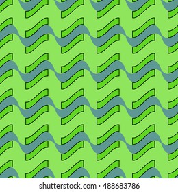Wavy line seamless pattern. Fashion graphic background design. Modern stylish abstract texture. Colorful template for prints, textiles, wrapping, wallpaper, website etc. VECTOR illustration