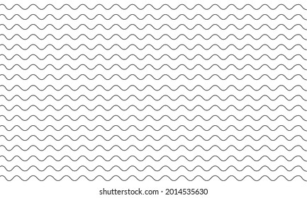 Wavy line. Seamless pattern.Black abstract pattern on a white background with sea waves. Simple flat elements for design. Art texture for wallpaper. Vector illustration.

