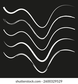 Wavy line set. Abstract flowing shapes. Artistic black curves. Vector illustration.