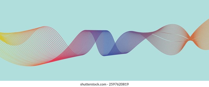 Wavy line vector art print