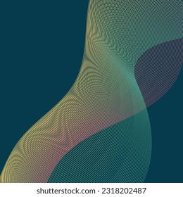Wavy line vector  modern with blue background color for your design