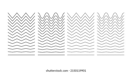 Wavy Line Vector Set Range Straight Stock Vector (Royalty Free ...