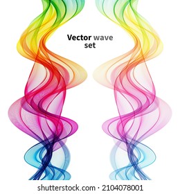 Wavy line wave of vertical spectrum on white background, design element