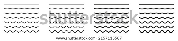 Wavy line and wavy zigzag lines. Isolated on\
a white background. Vector\
illustration