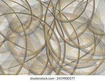 Fondo lineal ondulado en tonalidad gris dorado para interiores o tejidos. Fondo futurista para conceptos de negocio, textiles, impresiones, cubiertas, fondos, texturas, scrapbooking, baldosas, etc. Vector