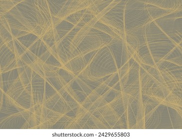 Gewellter linearer goldgrauer Texturhintergrund für Textilien oder Innenlösungen. Futuristische Kulisse für Geschäftskonzepte, Stoffprodukte, Drucke auf T-Shirts, Cover, Scrapbooking, Fliesen, etc. Vektor
