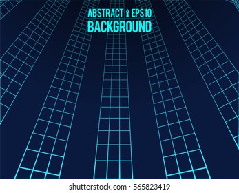 Wavy linear monochrome procedural terrain. Striped digital extraterrestrial landscape. Trendy wireframe cybernetic mountains. Modern illustration for a background. Element of design.