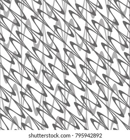 Wavy linear pattern, curve, mesh, weave, seamless vector background.