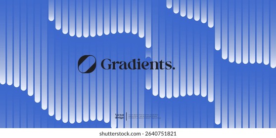 Wavy linear pattern with gradient colors. Vector presentation template. 