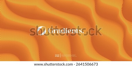 Wavy linear pattern with gradient colors. Vector presentation template. 
