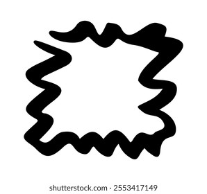 Wavy linear square shape scribble