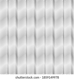 Wavy linear texture. Abstract relief background with optical illusion of distortion. Vector illustration.