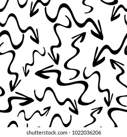 Wavy lined arrows pattern/ Simply seamless vector background