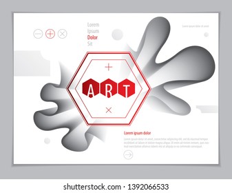 Wavy lined flower abstract vector shape, abstract art element. Perfect for gift card, cover, poster or brochure. Bright color wave dimensional object.