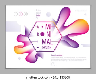 Wavy lined flower abstract vector shape, abstract art element. Perfect for gift card, cover, poster or brochure. Bright color wave dimensional object.