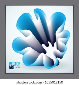 Forma vectorial abstracta de flor ondulada ondulada, elemento artístico abstracto. Perfecto para tarjeta de regalo, portada, póster o folleto. Objeto dimensional de onda de color brillante.