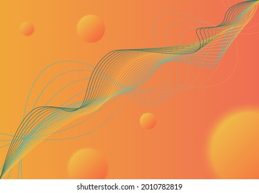 Wavy lines abstract background with gradient color. Abstract wallpaper. Vector background.