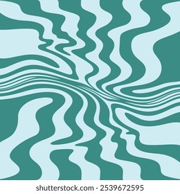 wavy lines abstract background. Trendy psychedelic retro style backdrop. Waves, swirl and twirl pattern. Twisted distorted vector texture.