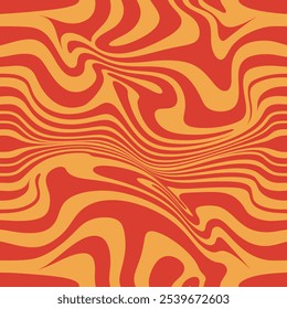 wavy lines abstract background. Trendy psychedelic retro style backdrop. Waves, swirl and twirl pattern. Twisted distorted vector texture.