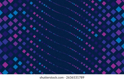 Wavy lines abstract background. Trendy psychedelic retro style backdrop. Waves, swirl and twirl pattern. Twisted distorted vector texture. Y2k aesthetic design. Abstract spotted deform background