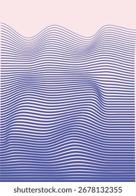 Wavy Lines Abstract Digital Art with a Gradient Aesthetic.