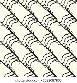 Wellenlinien. Abstraktes geometrisches Hintergrunddesign. Nahtloses Schwarz-Weiß-Muster.