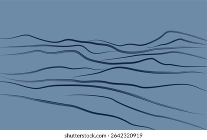Wavy Lines Abstract Gradient Mountains Lines Landscape Decorative Painting Background