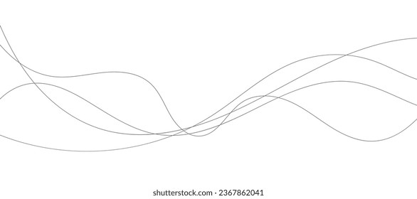 Wavy lines abstract vector background. Curve wave seamless pattern. Line art striped graphic template. Vector illustration.