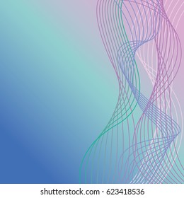 Wavy Lines Background design #1 in cool colors.