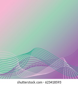 Wavy Lines Background design #2 in cool colors.