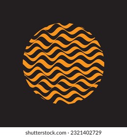 Wavy Lines Background Illustration Flat Design