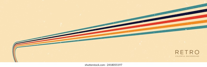 Wavy lines background in Retro groovy style. Vector files are suitable for wall wallpapers, car arches and textiles	