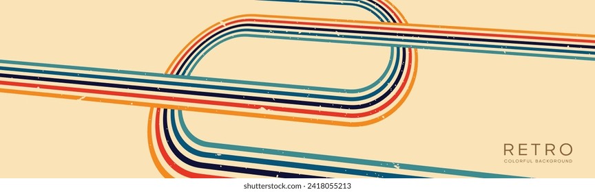 Wavy lines background in Retro groovy style. Vector files are suitable for wall wallpapers, car arches and textiles	