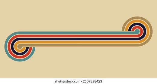 Wavy lines background in Retro groovy style. Vector files are suitable for wall wallpapers,