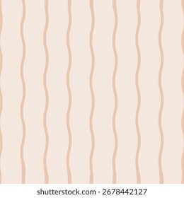 Wavy lines beige seamless vector patern
