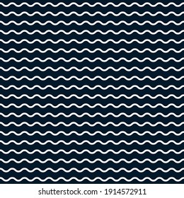 Wavy Lines Blue Background Pattern. Vector Wavy Pattern.