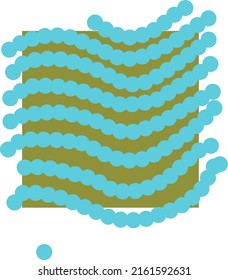 wavy lines of blue dots 