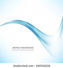 Wavy lines of blue in the form of an abstract, transparent wave.