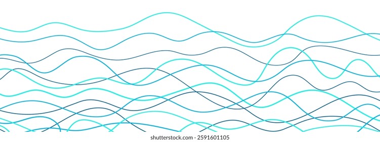 Wavy lines, blue water. Abstract pool. Vector horizontal thin strokes of sea. Marine gradation. Curve flow dynamic design. Art raphic print on transparent background - Powered by Shutterstock - Get 15% off with code: PIKWIZARD15