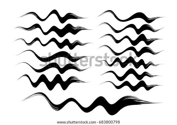 Wavy Lines Brush Drawing Vector Brushes Stock Vector Royalty Free