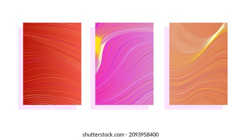Wavy lines cover design vector collection 
