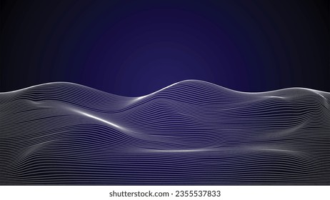 Wavy Lines Dark Abstract for Background
