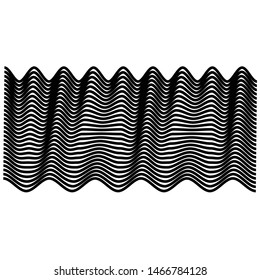 wavy lines design element vector template isolated on white horizontal curved stripes 
