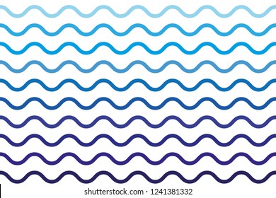 wavy lines in different shades of blue on white background