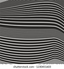 wavy lines different thin random effect black vector background stripes curved geometric pattern black isolated monochrome abstract graphic