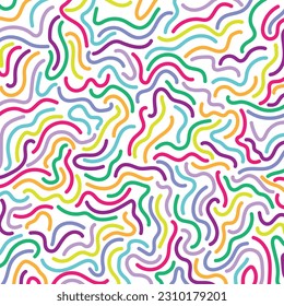 Wavy lines doodles abstract vector background for children's fun moments celebration