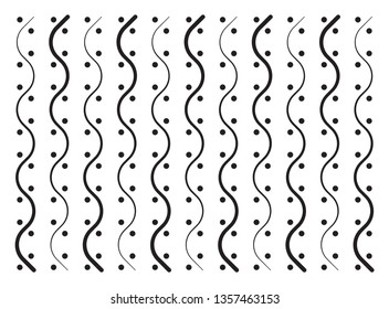 wavy lines and dots pattern