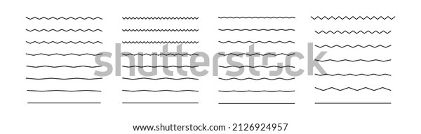 Wavy lines in the form of a\
zigzag. Sinuous curvy wavy curve.Jagged wavy horizontal pattern.\
Abstract geometric stroke. Scribble-separator. Sinusoidal element.\
Vector.