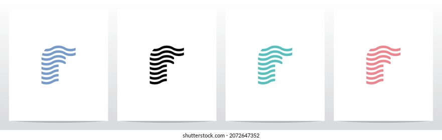 Líneas onduladas que forman letra Diseño de logotipo F