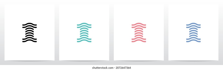 Wavy Lines Forming Letter Logo Design I